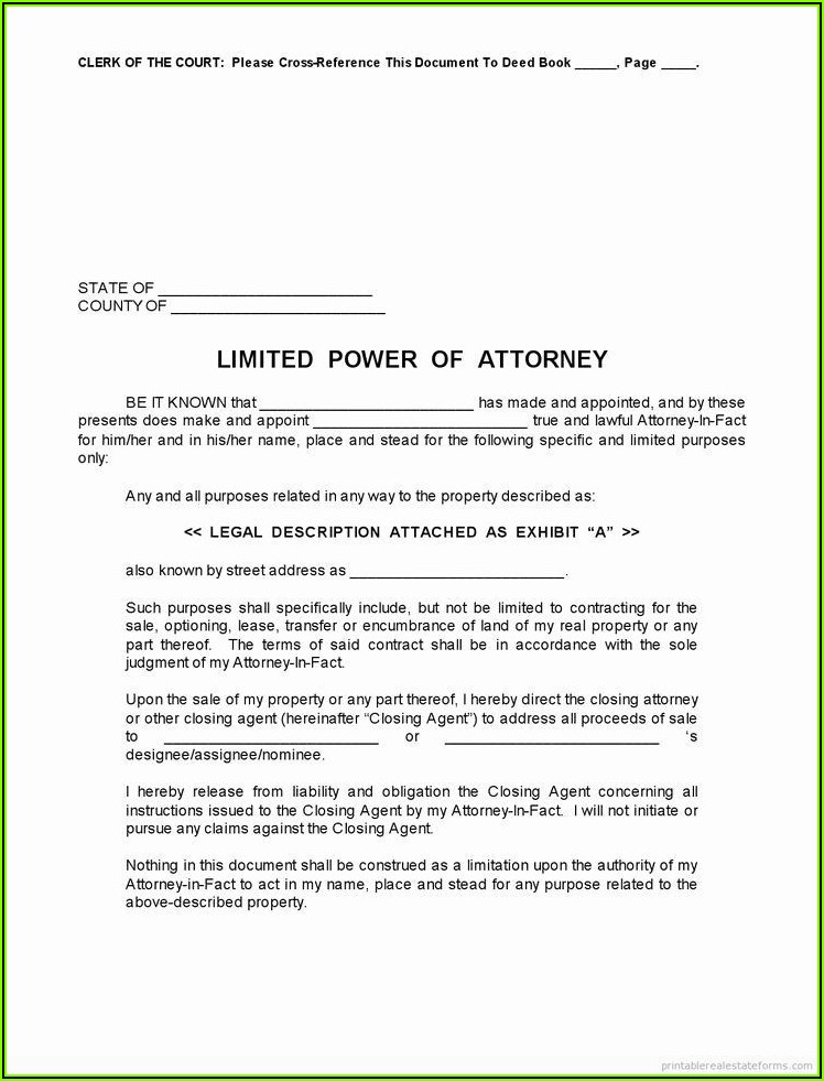 Irrevocable Power Of Attorney Format In Word