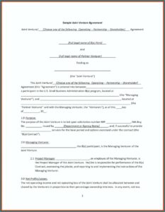 Joint Tenancy Agreement Template Free