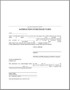 Kansas Construction Lien Release Form