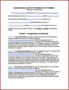 Kansas Durable Power Of Attorney Form