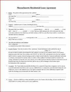 Landlord Lease Template Ma