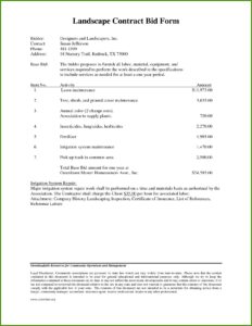 Lawn Care Contract Sample