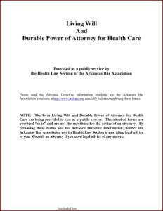 Living Will Form Arkansas