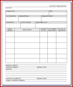 Lockout Tagout Forms