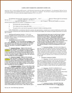 Marketing Agreement Template