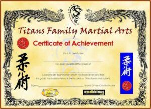 Martial Arts Certificate Templates Free Download