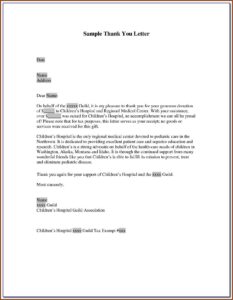 Memorial Donation Thank You Letter Template
