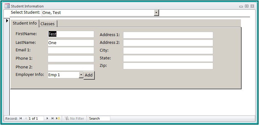 Microsoft Access 2013 Student Database Template