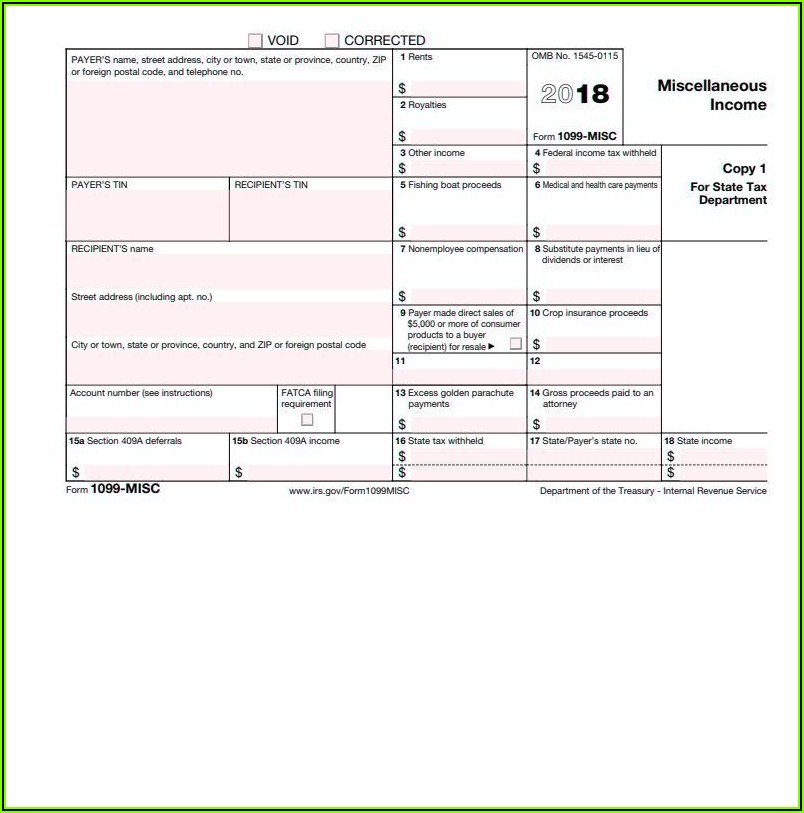 Misc 1099 Form 2018