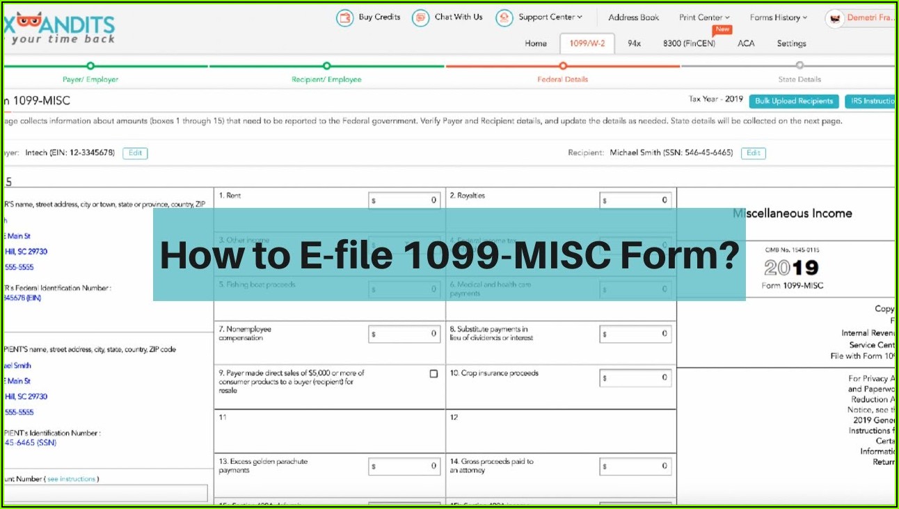 Misc 1099 Form Online