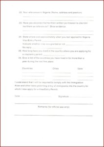 Nigeria Visa On Arrival Application Form
