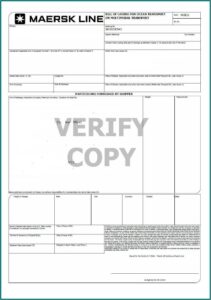 Ocean Freight Bill Of Lading Template