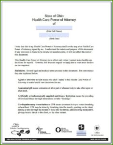 Ohio Statutory Financial Power Of Attorney Form