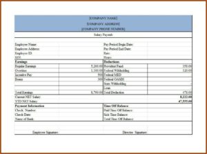 Pay Stub Template Docx