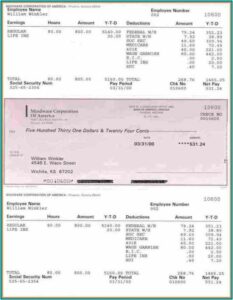 Pay Stub Template Free Word