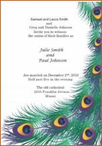 Peacock Birthday Invitations Templates Free