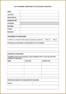 Personal Emergency Evacuation Plan Template For Schools