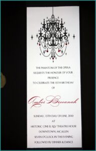 Phantom Of The Opera Invitation Template