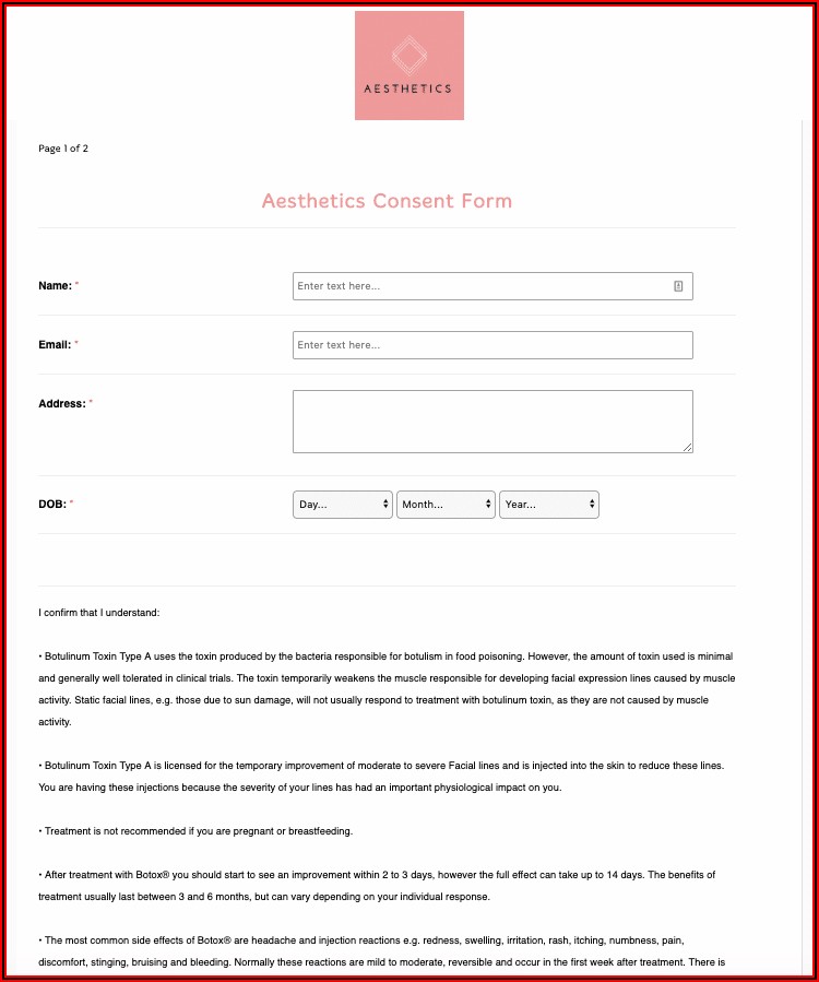 Photography Consent Form Template Uk Gdpr