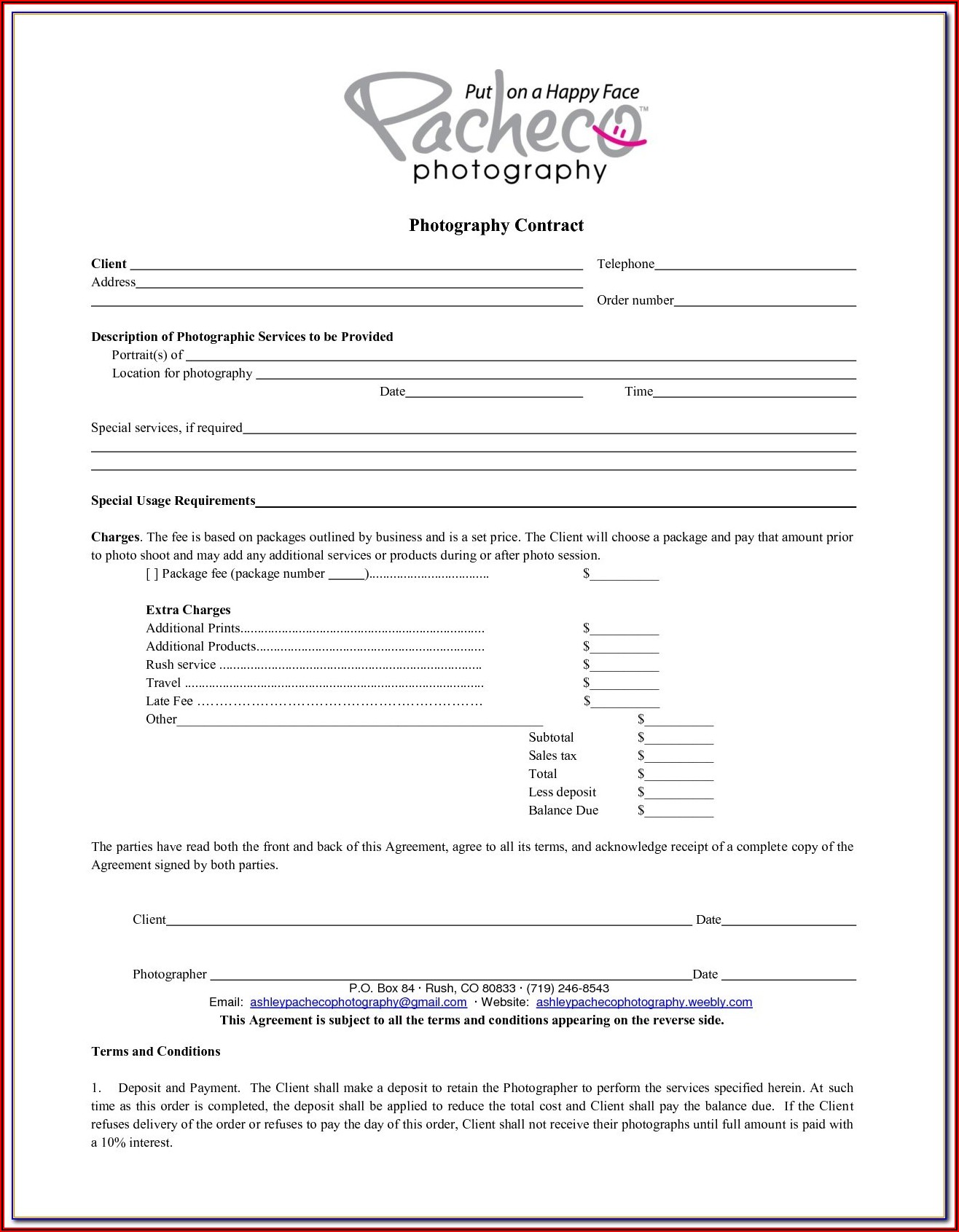 Photography Consent Form Template Uk