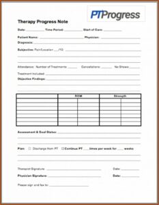 Physical Therapy Progress Note Example