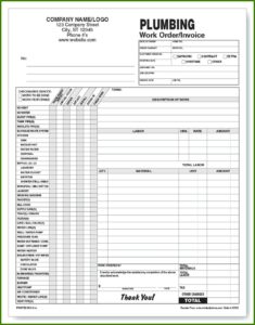 Plumbing Work Order Forms