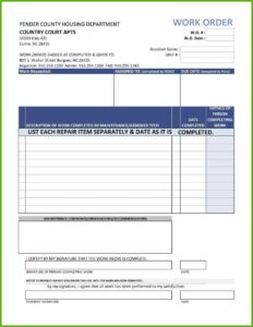Plumbing Work Order Forms Pdf