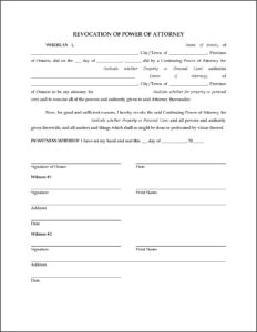 Poa Revoke Form