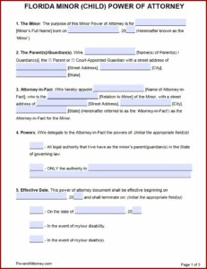 Power Of Attorney Form Free Florida