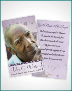 Prayer Cards For Funerals Template