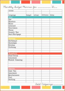 Project Budget Plan Template Excel