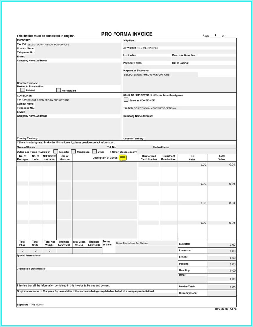 Property Rental Invoice Template Excel