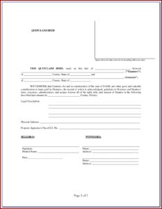 Quit Claim Deed Florida Form Free Download
