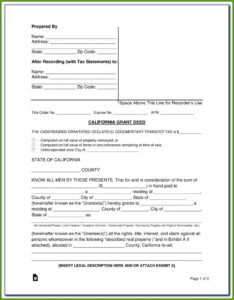 Quit Claim Deed Form San Bernardino County California