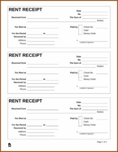 Receipt Template Fillable Pdf