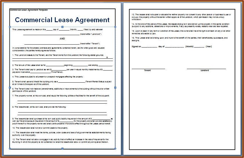 Rental Agreement Template For Office Space