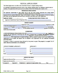 Rental Application Template Virginia