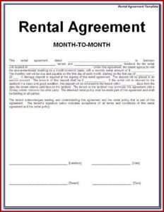 Renting Contract Format