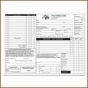 Repair Shop Receipt Template