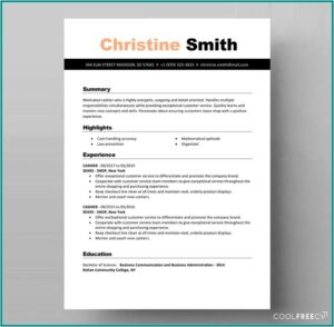 Retail Cv Template Free Download