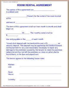 Room Rental Agreement Florida Template
