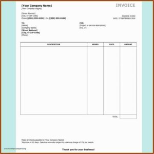 Sales Commission Invoice Template Word