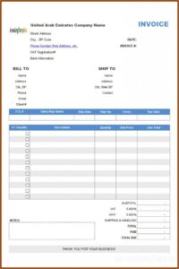 Sales Invoice Template Word