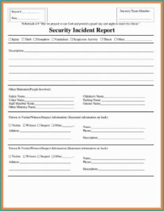 Security Incident Report Template