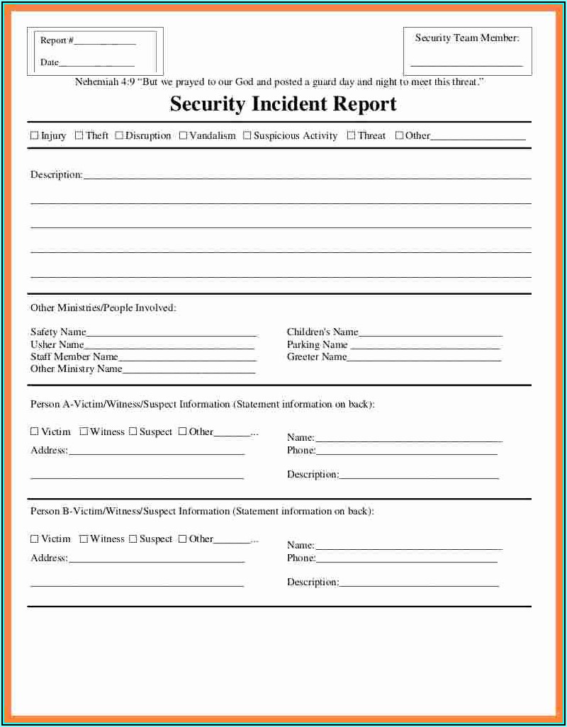 Security Incident Report Template