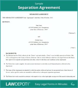 Separation Agreement Template Nc