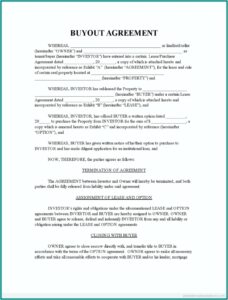 Shareholder Buyout Agreement Template