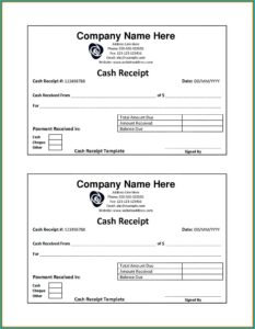 Simple Cash Receipt Sample