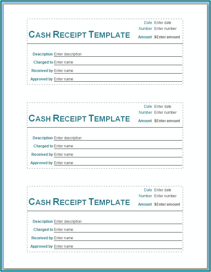 Simple Cash Receipt Template Word Doc