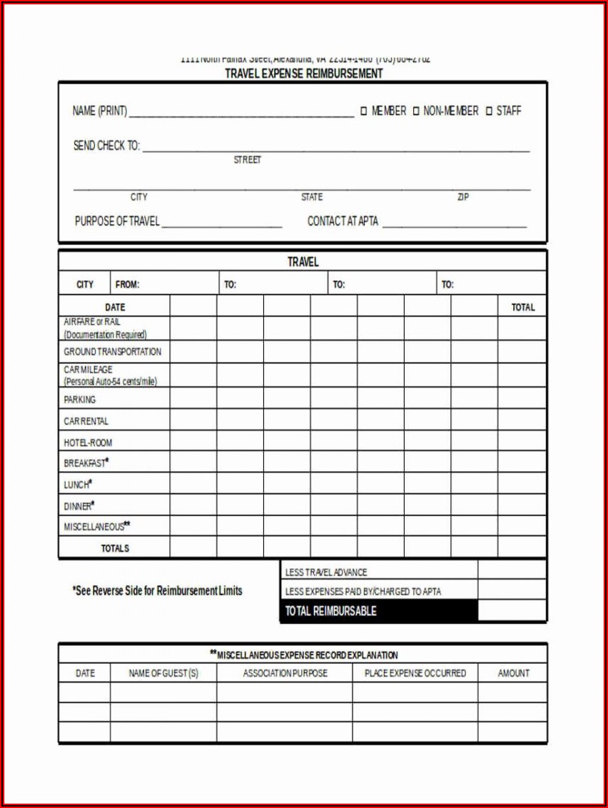 Simple Expense Report Form